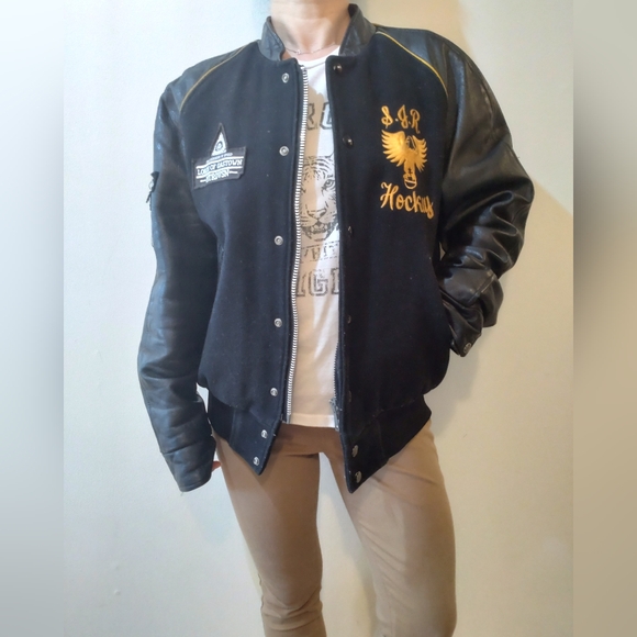 【Rare】70s vintage Shanter Sportswear/stadium leatherJackets/Embroidered logo - Picture 13 of 13